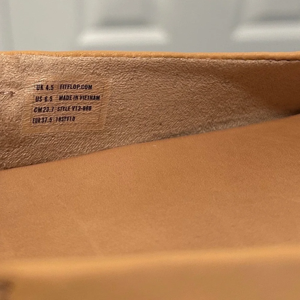 FitFlop Allegro Tan Leather Knot‎ Ballet Flats Duocomff V13-668 Womens 6.5